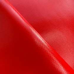 Ткань ПВХ 600 гр/м2 плотная, Красный (Ширина 150см), на отрез  в Пскове