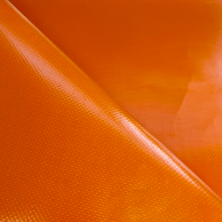 Ткань ПВХ 450 гр/м2, Оранжевый (Ширина 160см), на отрез  в Пскове