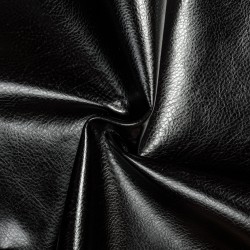 Ткань Дерматин (Кожзам) для мебели, цвет Черный (на отрез)  в Пскове