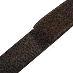 Контактная лента 40мм (38мм) цвет Тёмно-Коричневый (велькро-липучка, на отрез)  в Пскове