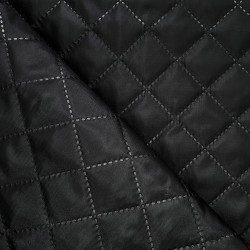 Стеганая подкладочная ткань с синтепоном (100гр/м2), цвет Черный (на отрез)  в Пскове