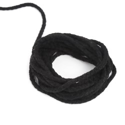 Шнур для одежды тип 2, цвет Чёрный (плетено-вязаный/полиэфир)  в Пскове