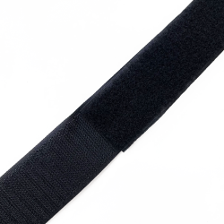 Контактная лента 40мм (38мм) цвет Черный (велькро-липучка, на отрез)  в Пскове